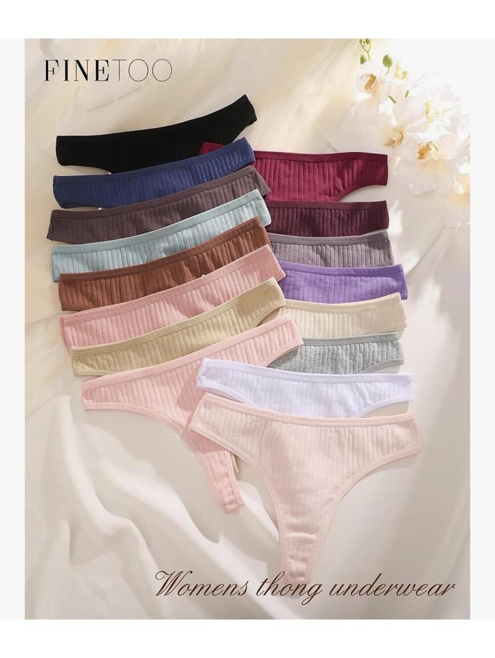 NWT Pack of 14 FineToo Cotton Thongs - Large